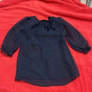 Navy blue baby girl dress shirt